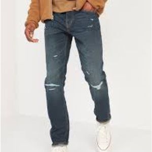 Old Navy Straight Built-In Flex Distressed Men’s Jeans